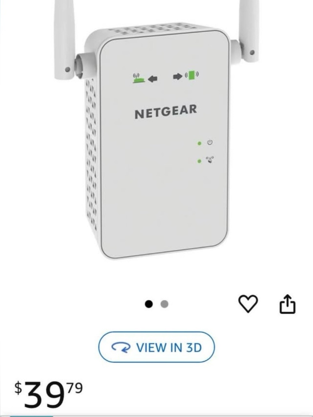 NETGEAR EX6100 White WiFi Range Extender with Dual External Antennas